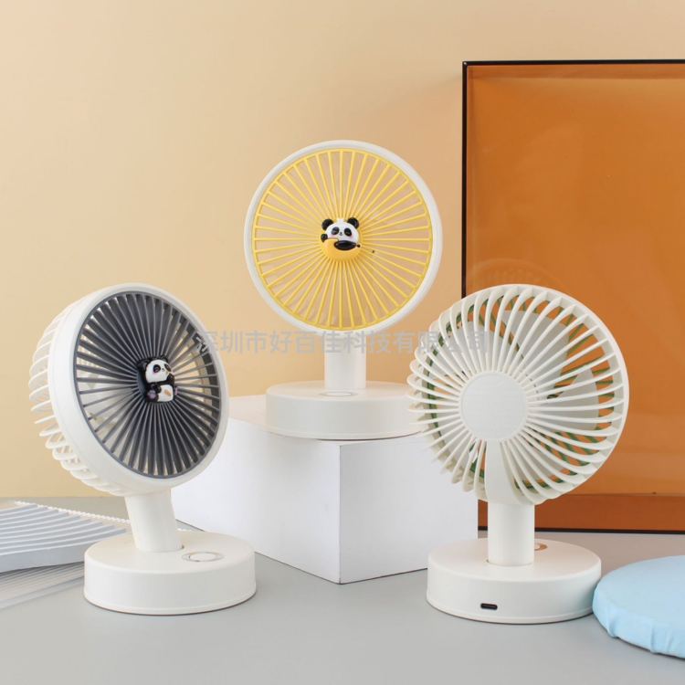 Panda desktop color light with three-speed electric fan details Picture