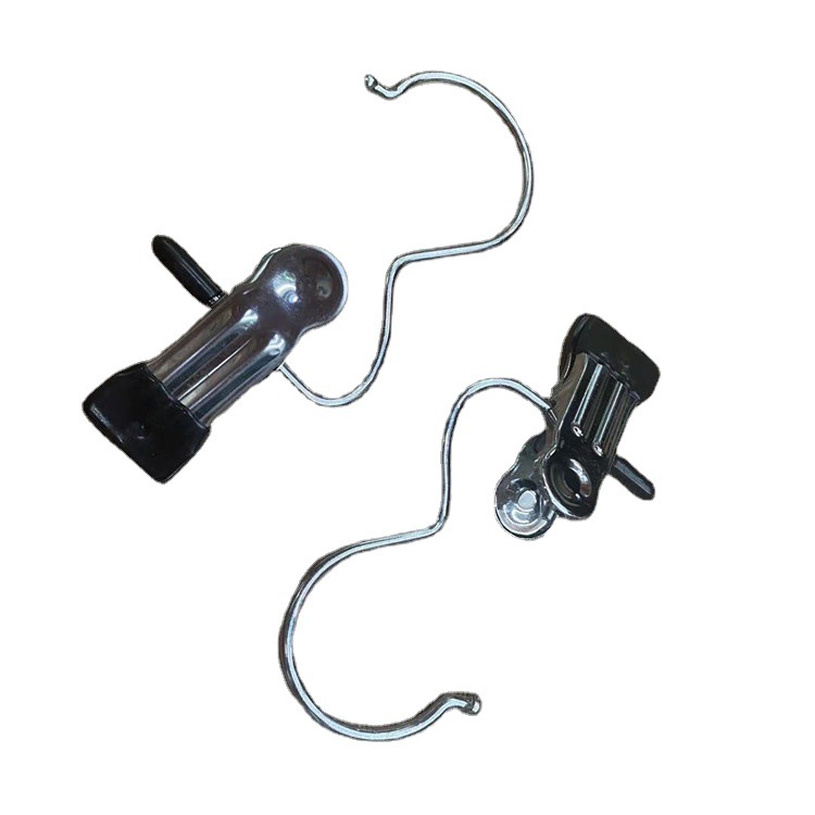 2021金属电镀铬3字钩多功能单夹可旋转挂钩广告促销牌万向小夹子