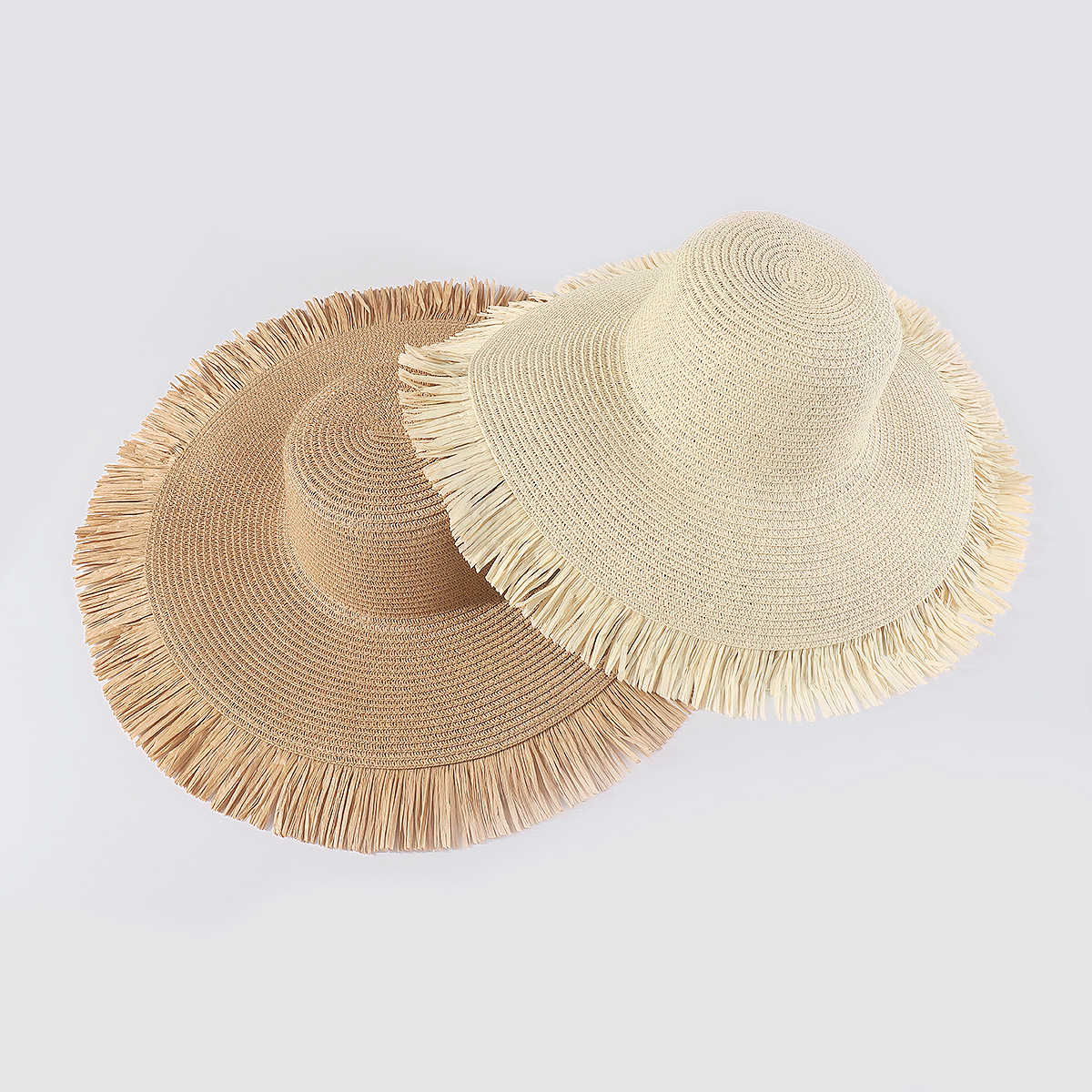 Fashionable lady's straw hat, Bohemian style, summer outdoor wide-brimmed sun hat, casual vacation, woven beach hat, straw hat