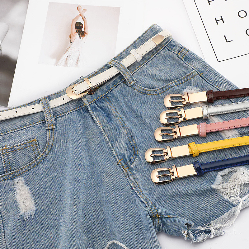 New patent leather pin buckle belt for women, simple and versatile Korean-style decorative jeans, women's casual belt wholesale