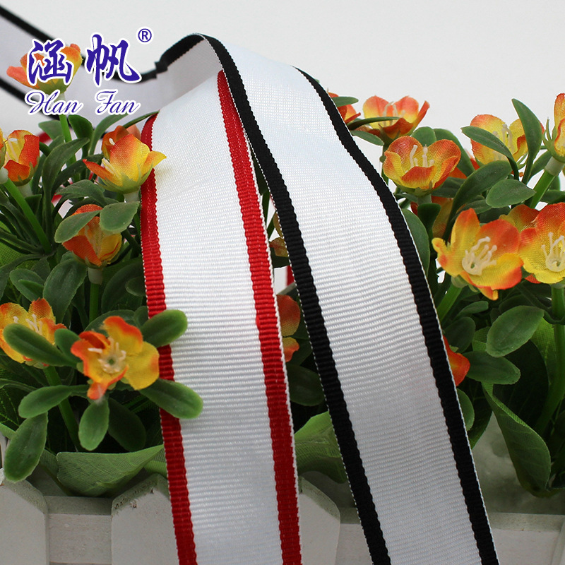 Factory direct sales, specializing in custom-made and wholesale of various clothing and bag webbing, colored webbing, wholesale discounts, and striped webbing details Picture