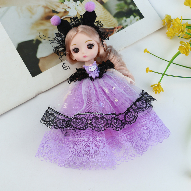 Mini cartoon dress, princess Barbie doll, doll play house set, girl gift, children's keychain Item Picture