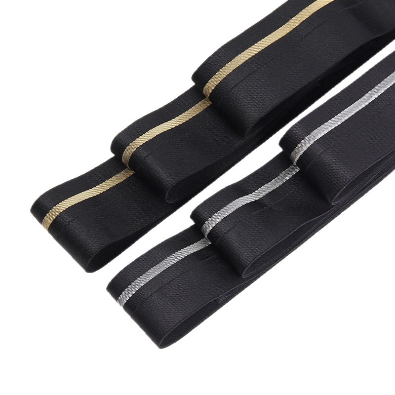 High-quality nylon gold and silver thread folded elastic band waistband, hem, swimwear, children's clothes, evening gowns, bags and accessories in stock