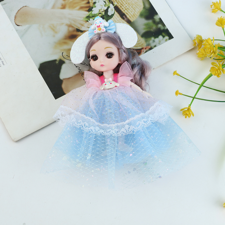 Mini cartoon dress, princess Barbie doll, doll play house set, girl gift, children's keychain Application Scenario