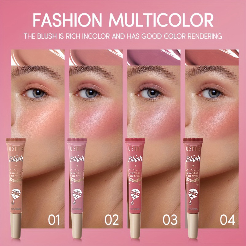 Best-selling 4-color waterproof dual-purpose liquid blush eyeshadow powder for natural and delicate lip and cheek contouring