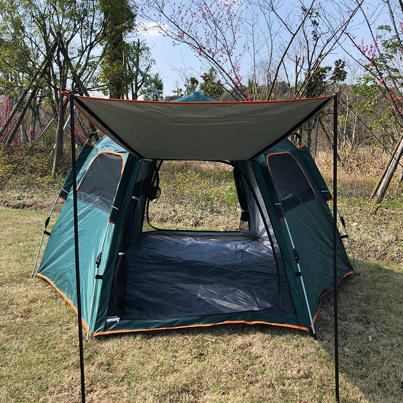 Tienda al por mayor en stock al aire libre portátil hexagonal plegable totalmente automático una habitación una sala parque camping engrosado y ventilado Item Picture