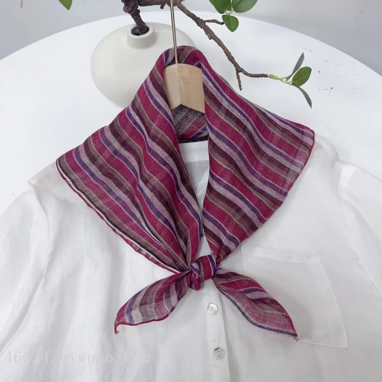 100% linen square towels in stock, cross-border scarf wholesale, e-commerce live streaming supply chain details Picture