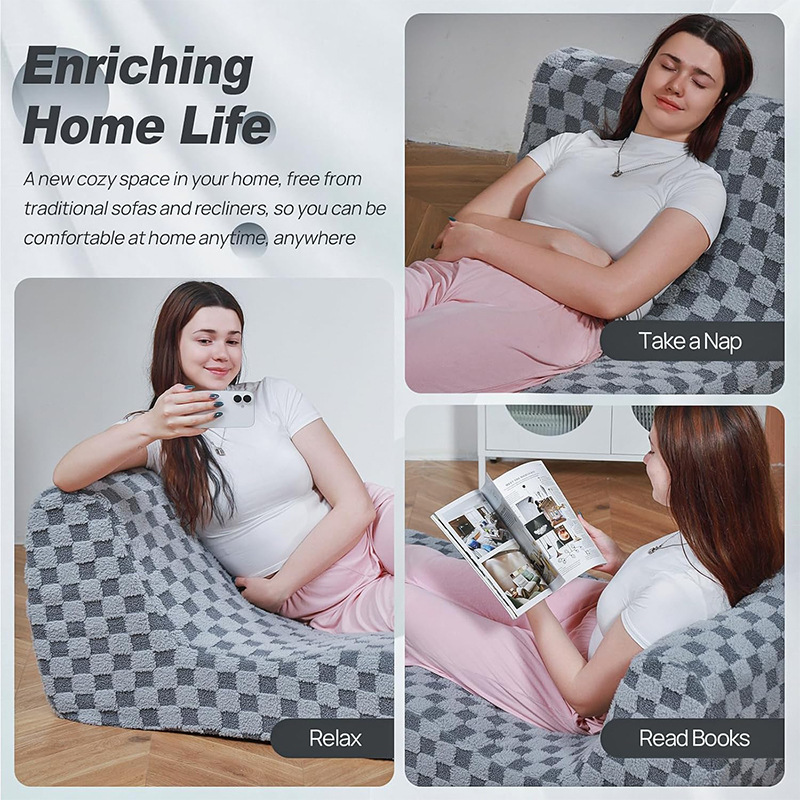 High-density sponge compression sofa for office lunch break, foldable lazy sofa bed, single sofa for bedroom and living room details Picture