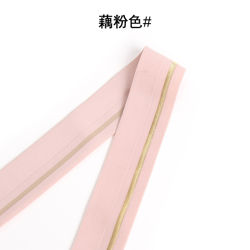 High-quality nylon gold and silver thread folded elastic band waistband, hem, swimwear, children's clothes, evening gowns, bags and accessories in stock details Picture