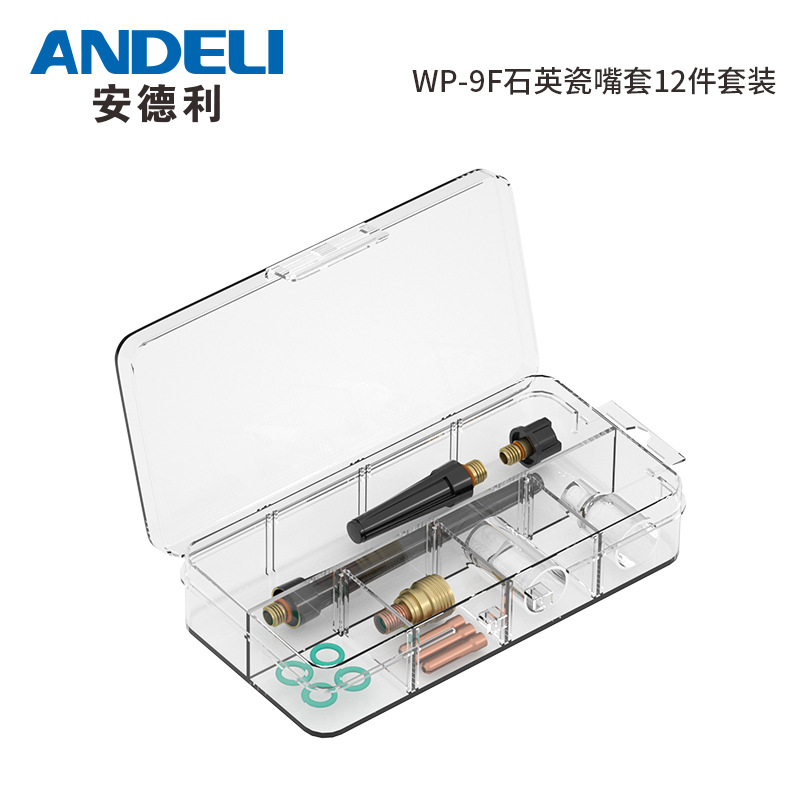 Andeli transparent quartz porcelain nozzle set TIG-17/WP-17/18/26 argon arc welding gun water-cooled and air-cooled accessories Item Picture
