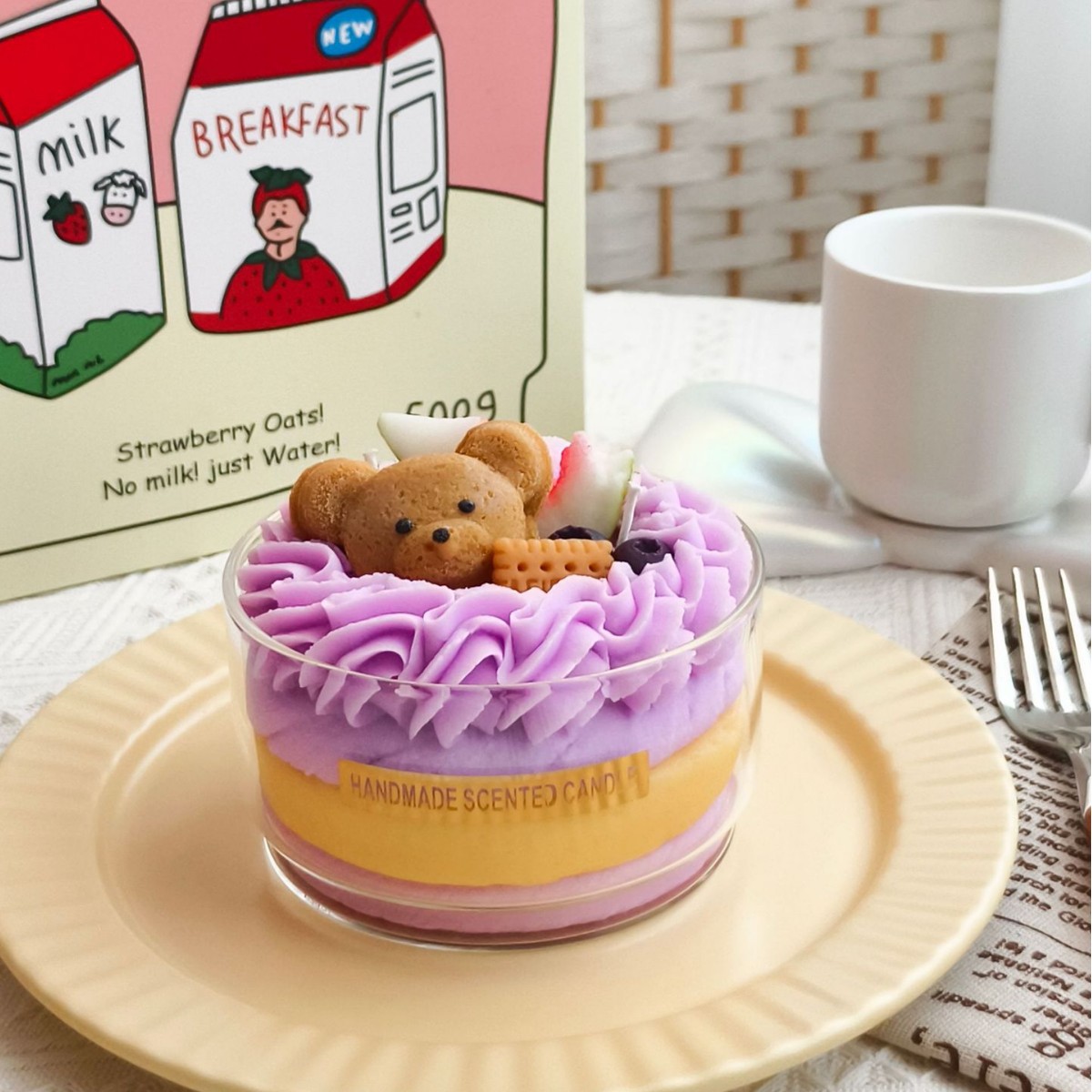 Mousse cups, desserts, cakes, scented candles, taro chocolates, mango strawberries, cream, cross-border best-selling creative gifts details Picture