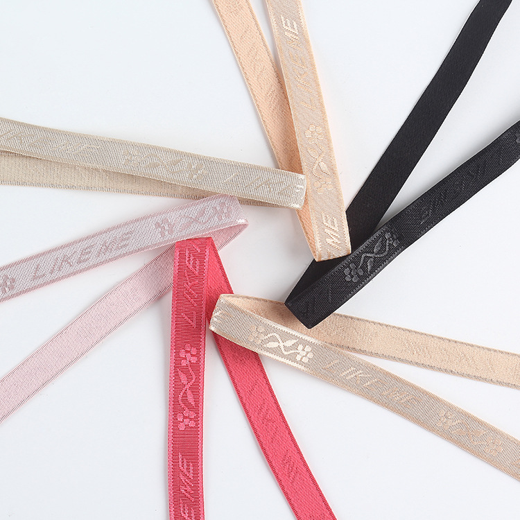 厂家多尺寸内衣肩带女士文胸带提花松紧带提花织带花型定制跨境