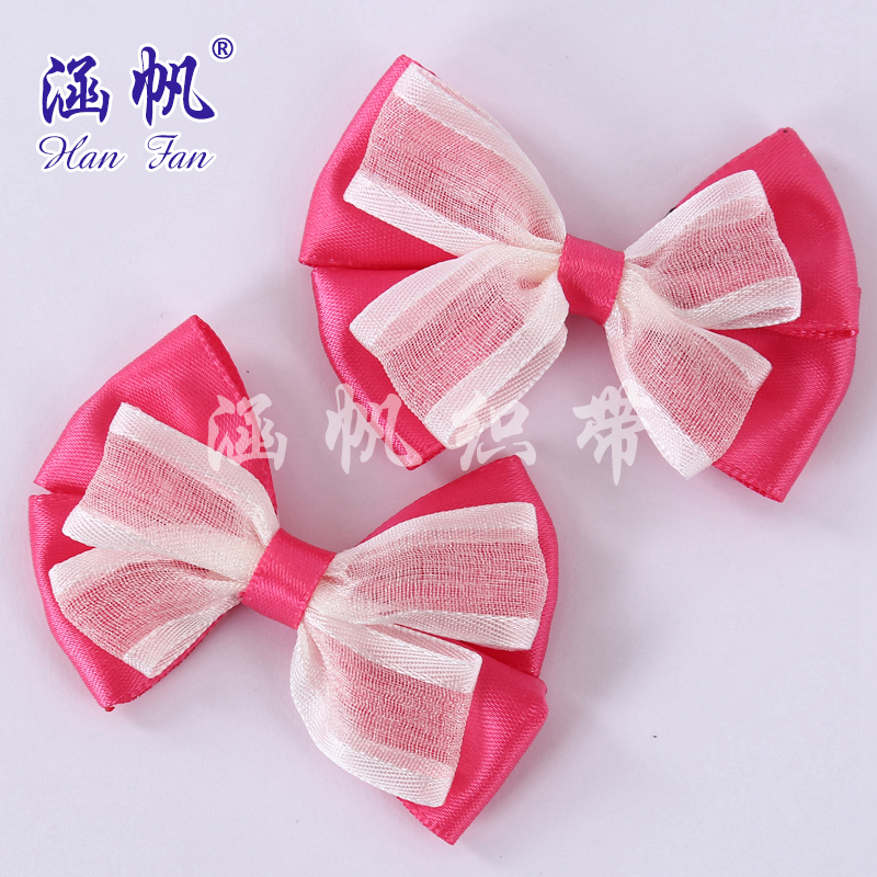 White gauze, colorful ribbon, bow, and clothing accessories decoration details Picture