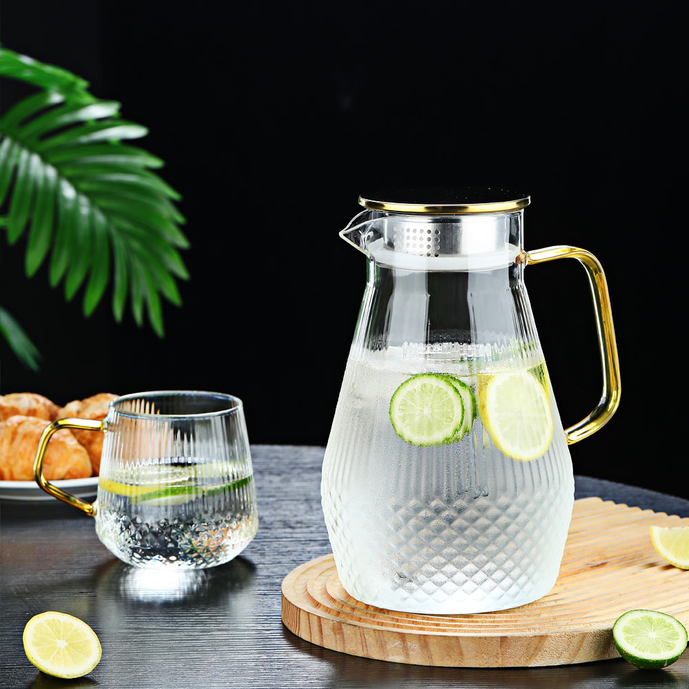 厂家批发现货高硼硅玻璃冷水壶轻奢风凉水壶家用半夏壶半夏杯套装详情图2
