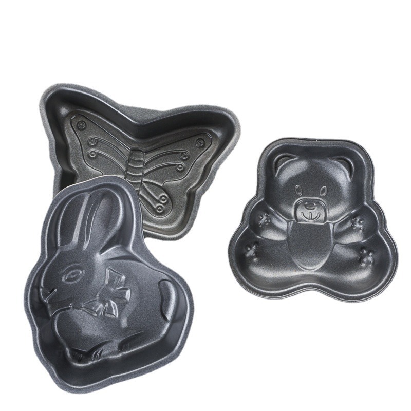 4-inch multiple mini cake molds, non-stick heart-shaped, round, square, cartoon pattern baking tools, small cake molds Specification image