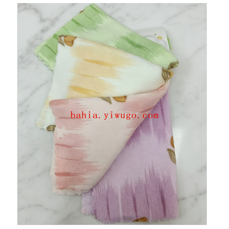 Thickened, water-absorbent and non-shedding kitchen dishcloth with gradient tulip embroidery and coral fleece Application Scenario