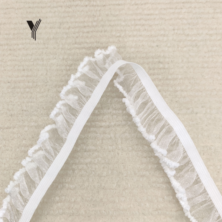 In stock: color single-sided black fungus edge knitted elastic band hair accessories, women's underwear, swimsuits, fish silk woven band underwear, high-end details Picture