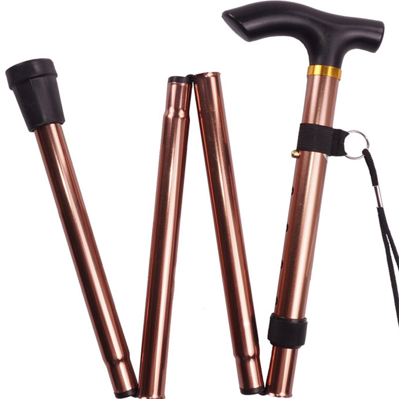 Aluminum alloy folding walking stick, telescopic hiking stick, anti-slip walking stick, elderly walking stick details Picture