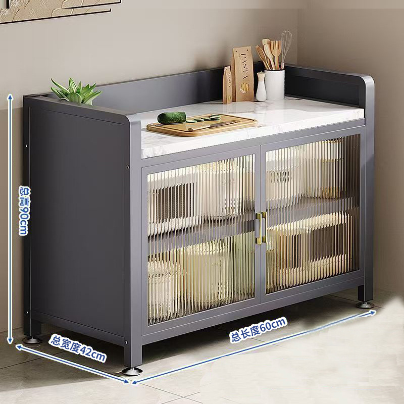 Customizable rock plate kitchen floor-standing storage cabinet, multi-door, multi-layer storage, multi-functional kitchen storage cabinet Item Picture