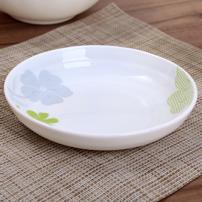 OPAL GLASSWARE Deep Plate Home stir-fry Plate, White jade glass heat-resistant plate and vegetable plate Specification image