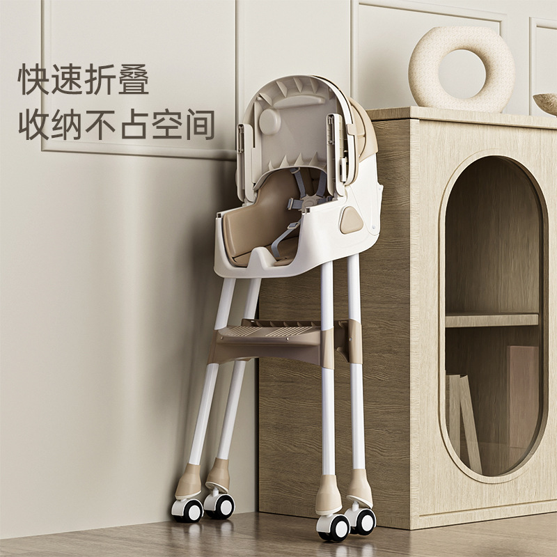 儿童餐椅多功能可变摇马宝宝座椅可折叠可躺婴幼儿餐桌椅带轮椅子产品图