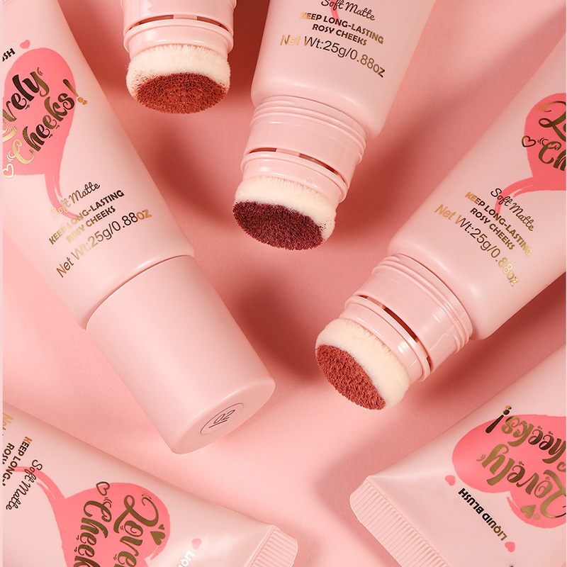 A genuine herbal mineral long-lasting waterproof liquid blush color-changing matte palette for light skin tones from AOMO brand Item Picture