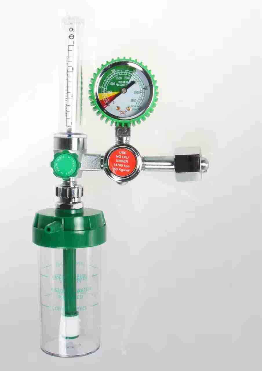 Medical oxygen pressure reducer, gas meter inhaler