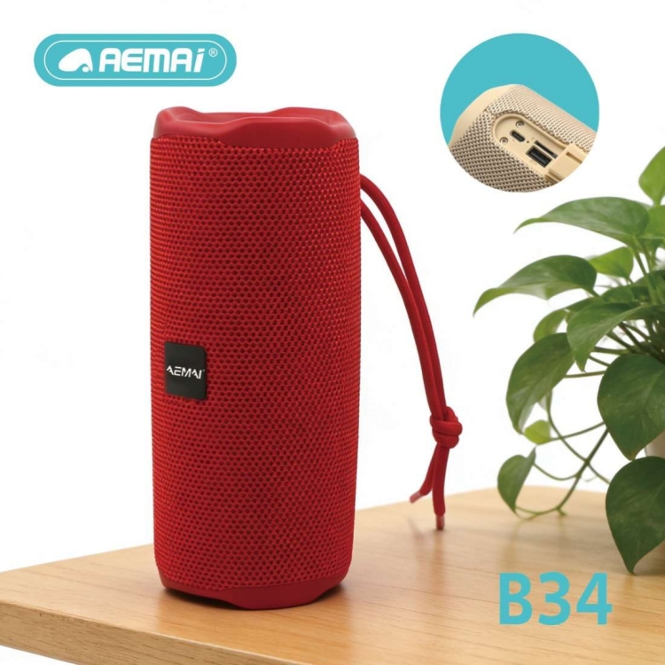 AEMAi's cross-border best-selling B34 Bluetooth speaker, portable hand-held subwoofer, card-inserting USB flash drive, car money collection speaker