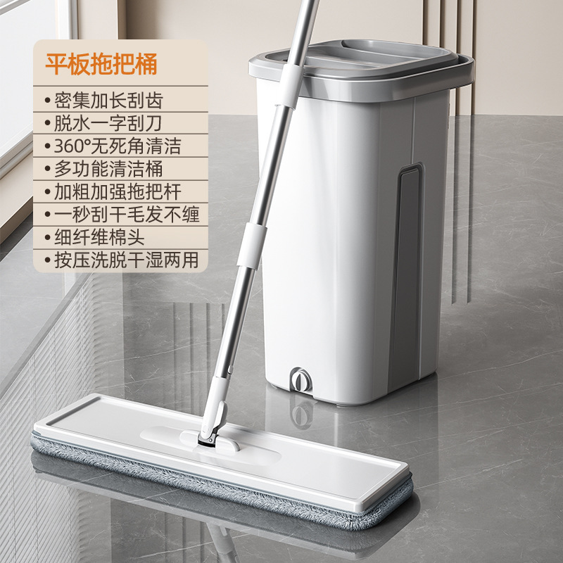 Wholesale hand-washable flat mops, new large-sized household wooden floor and tile mops, a lazy cleaning wonder Item Picture
