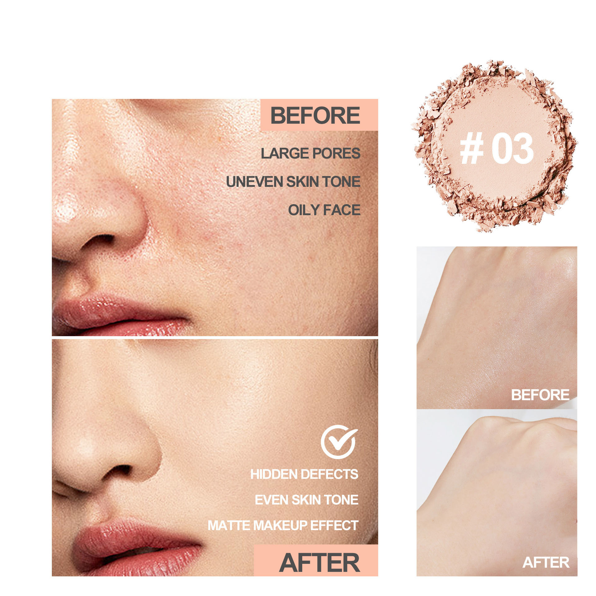 8-color natural matte waterproof long-lasting vegan concealer with custom logo details Picture