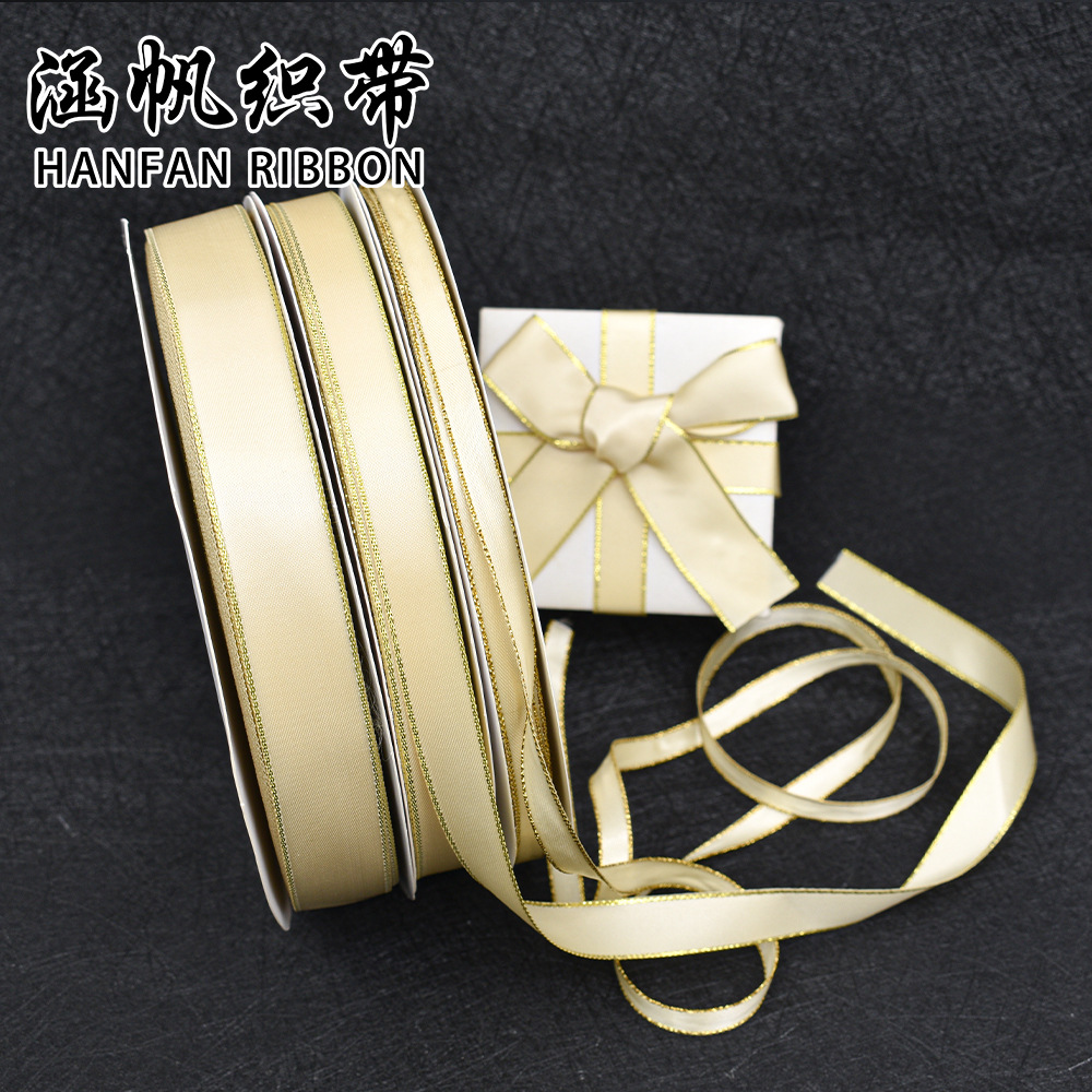 Hanfan webbing 0.6-4cm wide double-edged polyester double-sided ribbon gift box Flower cake diy decorative ribbon details Picture