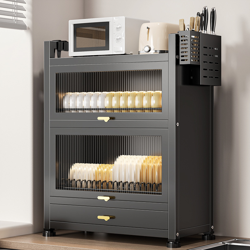 Storage rack, dish and bowl draining rack, household multi-functional bowl cabinet, double-layer chopsticks and bowl draining cabinet, kitchen dish and bowl storage cabinet Specification image