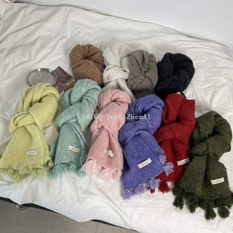 Wholesale of new cross-border export scarves, dopamine handcrafted whisks, knitted long scarves, e-commerce live streaming supply Item Picture