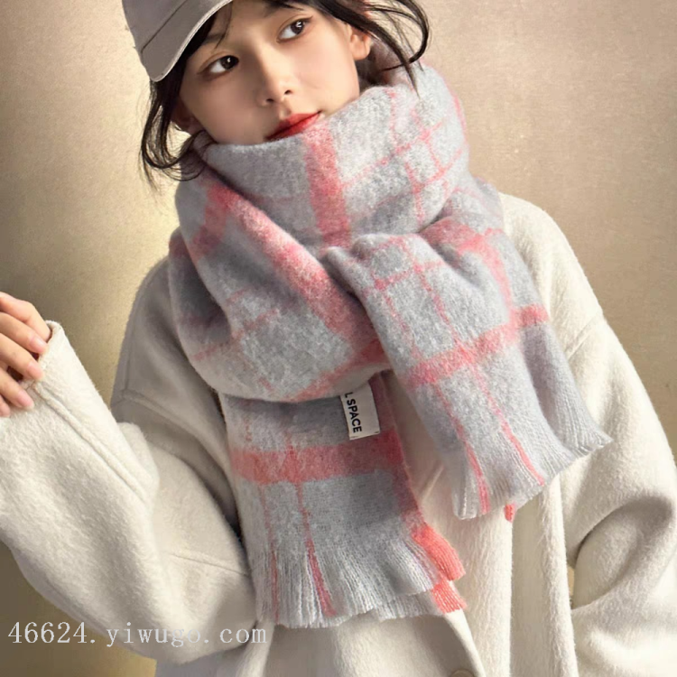 Cross-border scarf wholesale e-commerce network, loop gauze, checkered loose whisker, live-streaming supply chain