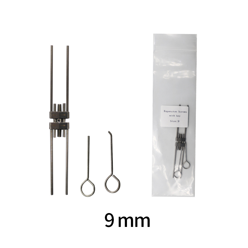 Foreign trade spiral arch expander, orthodontic stainless steel expansion screw, rapid palate expansion frame, dental arch wire material Specification drawing