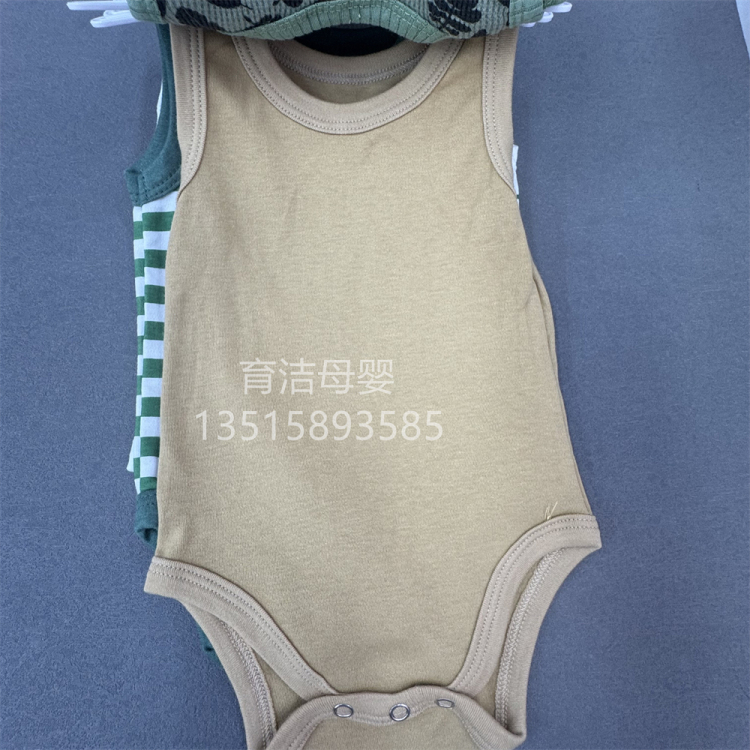 5件套男宝包屁衣套装吊带婴儿衣服蓝色外贸包屁衣儿童衣服批发细节图