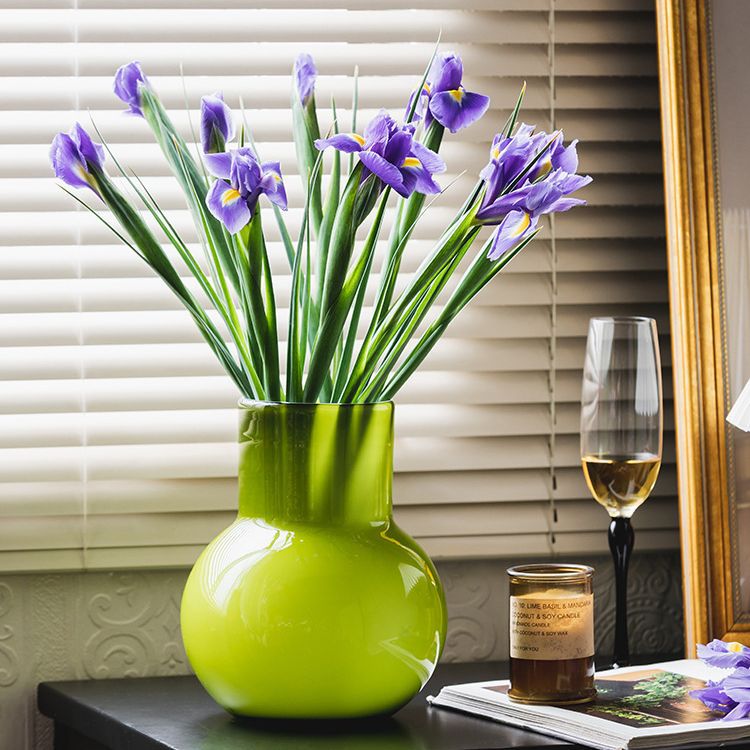 欧式轻奢中古翠绿色花瓶摆件客厅插花高级感桌面装饰品花器