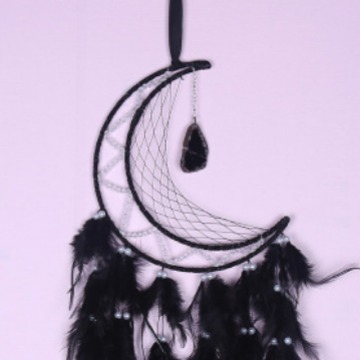 Cross-border exclusive Halloween Black Moon Dreamcatcher, Ghost Festival Feather woven Dreamcatcher, retro Moon Dreamcatcher Specification image