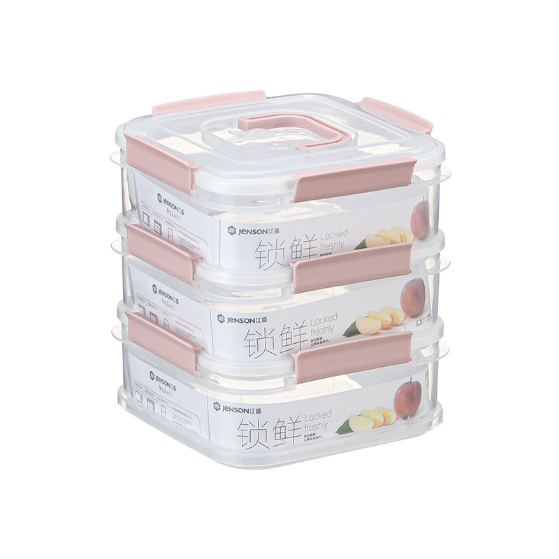 Customized plastic hand-held food storage box sets, large rectangular square food storage boxes, food-grade refrigerator storage boxes from the manufacturer Item Picture
