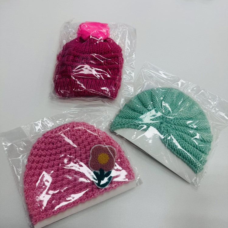 New European and American woolen children's hats, cute one-flower baby pullover caps, warm baby placenta caps for autumn and winter