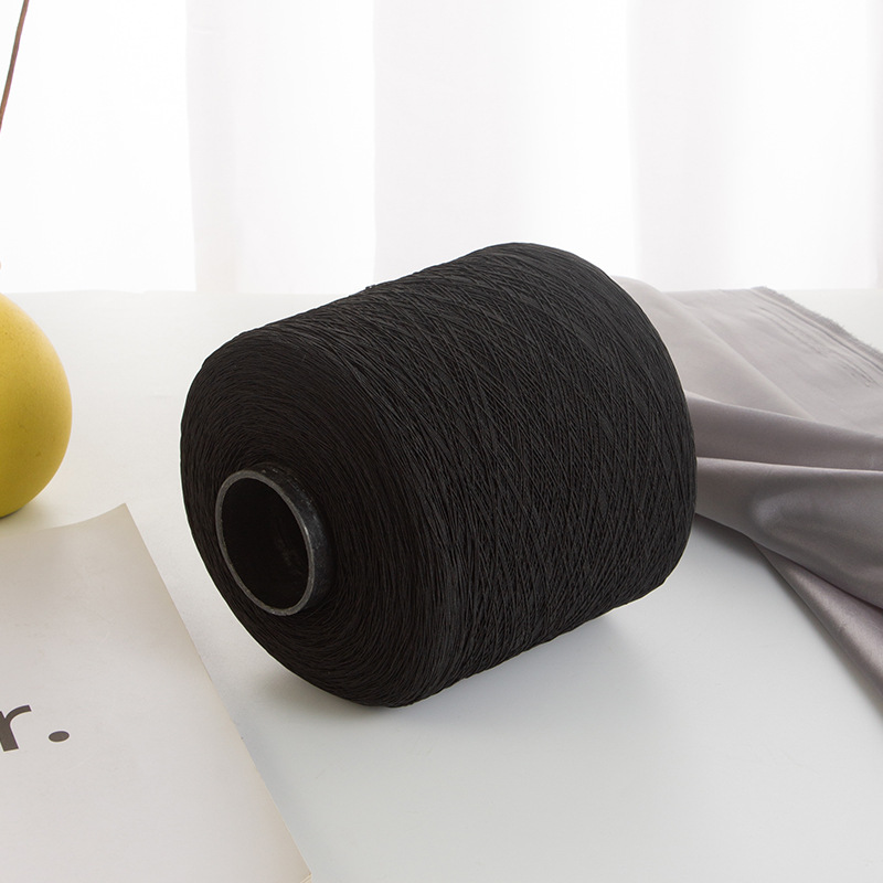 Wholesale of black and white Thai latex filament-coated polyester nylon double bag covered yarn round elastic elastic band thread details Picture