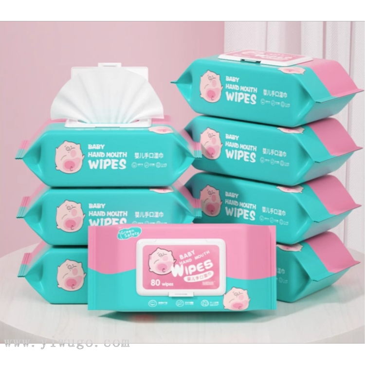80抽婴儿湿巾婴幼儿新生手口屁专用宝宝儿童湿纸巾大包家庭装批发产品图