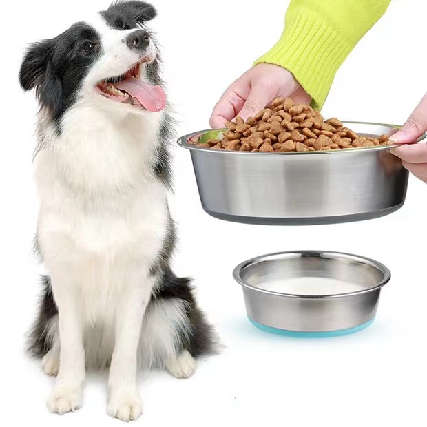 耐用硅胶宠物碗不锈钢狗盆猫碗防滑饭盆喂食器