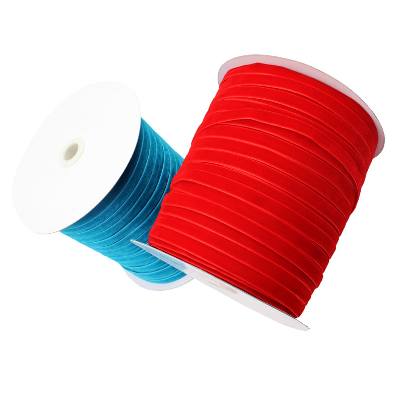 1CM multi-color single-sided flocking tape, clothing cap strap, wedding decoration strap, 3-inch velvet strap, factory in stock at special price Application Scenario