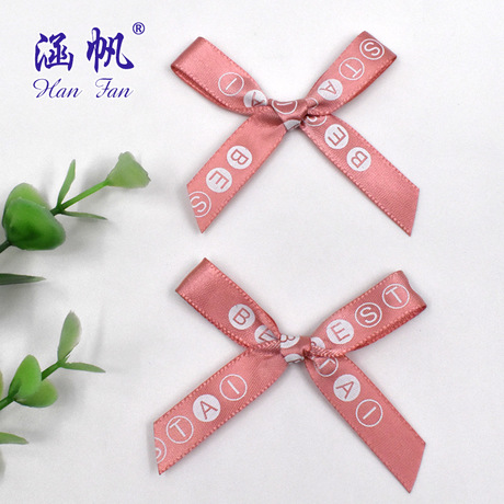 1CM printed bow, 3-inch ribbon, gift box packaging, hand-tied ribbon, satin ribbon, custom-made handmade bow Specification image