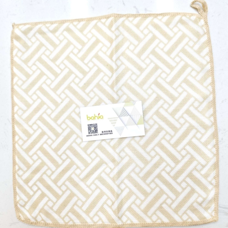 Double-layer plant fiber printed kitchen cleaning small square cloth Item Picture