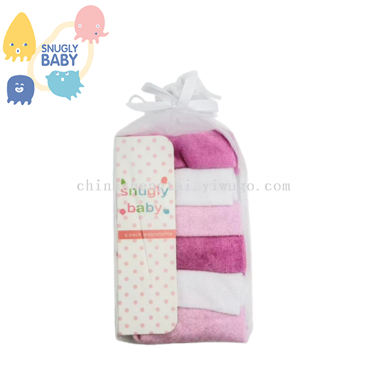 婴童用品小毛巾婴儿口水巾6条装套装婴儿手帕巾小方巾素色小毛巾