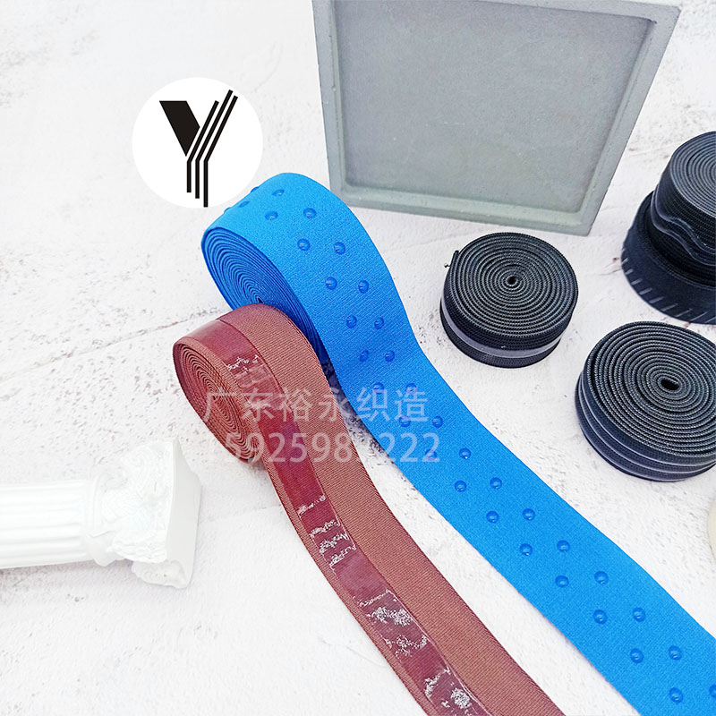 Factory wholesale silicone anti-slip elastic bands, curved wave resin anti-slip bands, elastic webbing, ice sleeves, sock cuffs, sweat bands details Picture