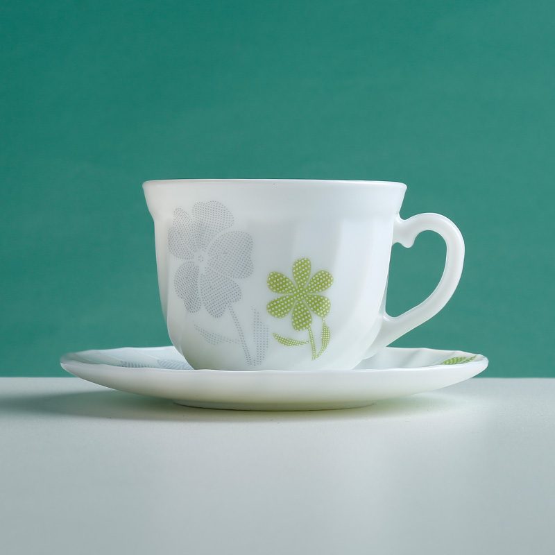 OPAL GLASSWARE White Jade Porcelain tempered Glass spiral Cup Coffee Cup Tea set Application Scenario