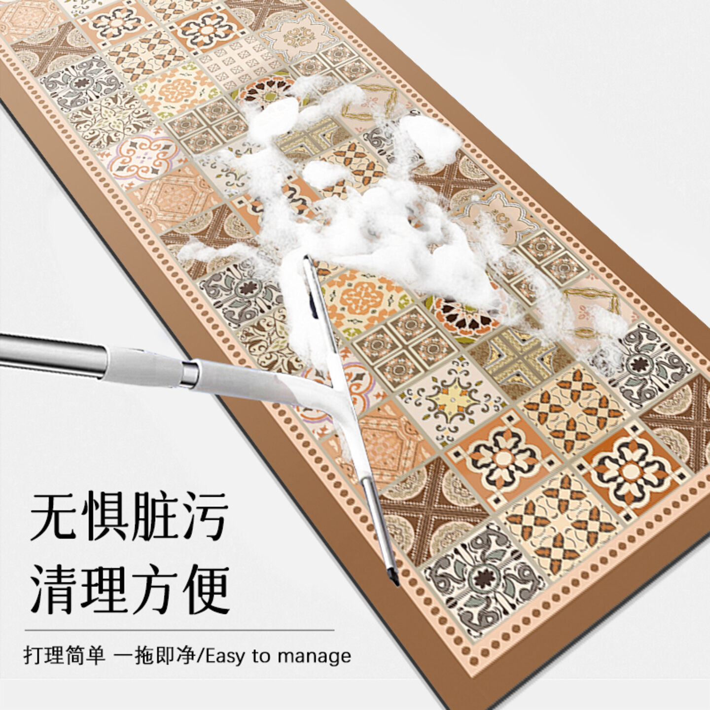 Kitchen-specific floor mat, kitchen mat, household long carpet, oil-absorbing, water-absorbing, no-wash, dirt-resistant, anti-slip, water-absorbing mat for entering the door